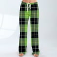 thumbnail image 5 of Women's Pajama Pants Sleepwear Casual Drawstring Elastic Waist Pants Comfy Straight Yoga Loose Trousers with Christmas Print, Fashionable Home Bottoms for Winter, Light Green, L, 5 of 7