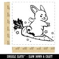 thumbnail image 2 of Cute Kawaii Bunny Rabbit Surfing on Carrot Easter Self-Inking Rubber Stamp Ink Stamper - Blue Ink - Large 1-1/2 Inch, 2 of 7