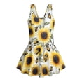 thumbnail image 7 of FOR U DESIGNS Girls' Sleeveless One-Piece Swimsuit Sleeveless Bathing Suit Swimwear Skirted Bathing Suit for 3-13 Years, Sunflower Bee, 7 of 7