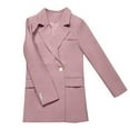 thumbnail image 4 of ATOYSOY Women's Trendy Solid Work Office Coat Lapel Open Front Jacket Plus Size Midi Dress Blazer Suit Versatile Long Sleeve Button Front Cardigan Business Attire Casual Pink M, 4 of 4