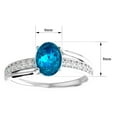 thumbnail image 5 of SuperJeweler 1 1/2 Carat Oval Shape Blue Topaz and Diamond Ring In Sterling Silver For Women, 5 of 6