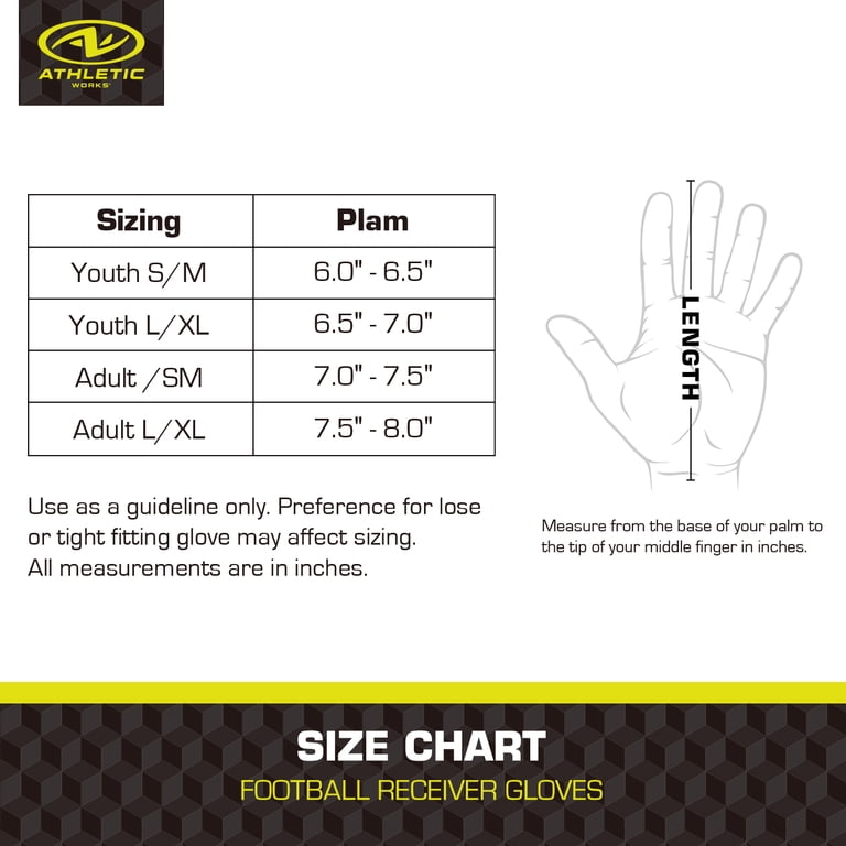 Athletic Works Football Receiver Gloves with Silicone Grip, Adult Small  Medium, Black - Walmart.com