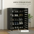 thumbnail image 4 of HOMCOM Slim Shoe Cabinet with 2 Slatted Doors for 15 Pairs of Shoes Black, 4 of 10