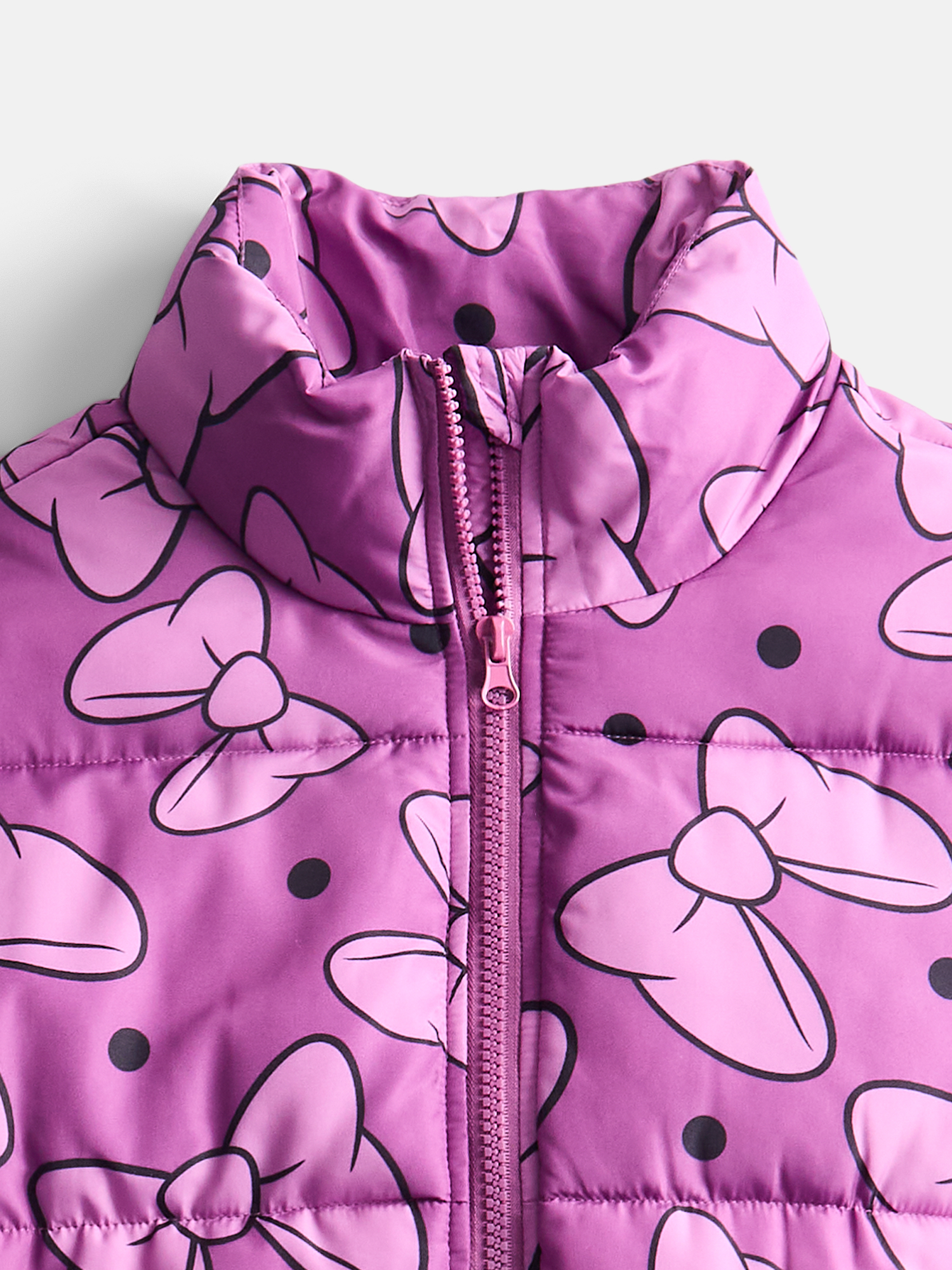Disney Minnie Mouse Girls Mock Neck Puffer Jacket photo 2