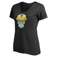 thumbnail image 2 of Women's Black Golden State Warriors Hometown Collection Sugar Skull Alternate V-Neck T-Shirt, 2 of 3
