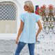 thumbnail image 4 of Fiudx Ofertas Relámpago Tops de Mujer, Camisetas Holgadas y Cómodas de Manga Corta a La Moda, Camiseta Plegable con Cuello En V, 4 of 4