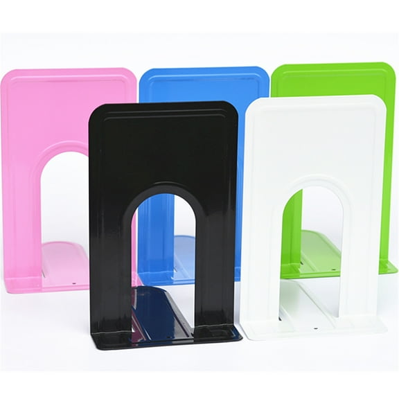 CGZQFEI Premium Matte Painted Book Ends, Heavy Duty and Sturdy Bookends for Shelves, Office Non-Skid Metal Book End Stopper for Books/CDs/DVDs, 6 x 4.6 x 6 in, 1 Pairs/2 Pieces, Large