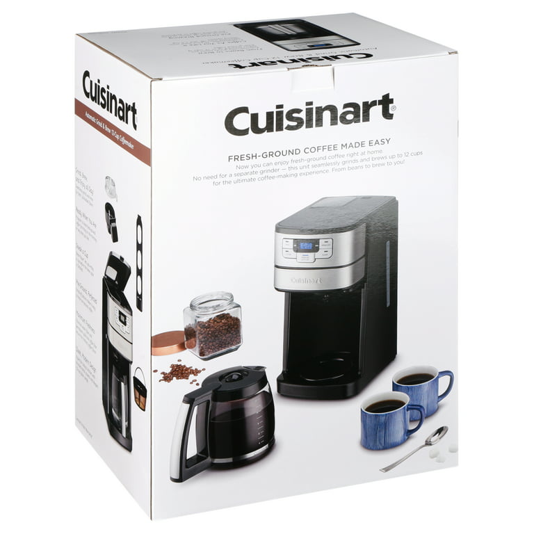 Cuisinart 12-Cup Automatic Grind and Brew Coffee Maker in Black and  Stainless Steel