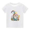 thumbnail image 2 of Edvintorg Toddler Easter Tops Kids Clothes Boys Girls Fashion Cute Easter Dwarf Print Round Neck Print Short Sleeve Tops 3-14Years Children's Clothing, 2 of 4