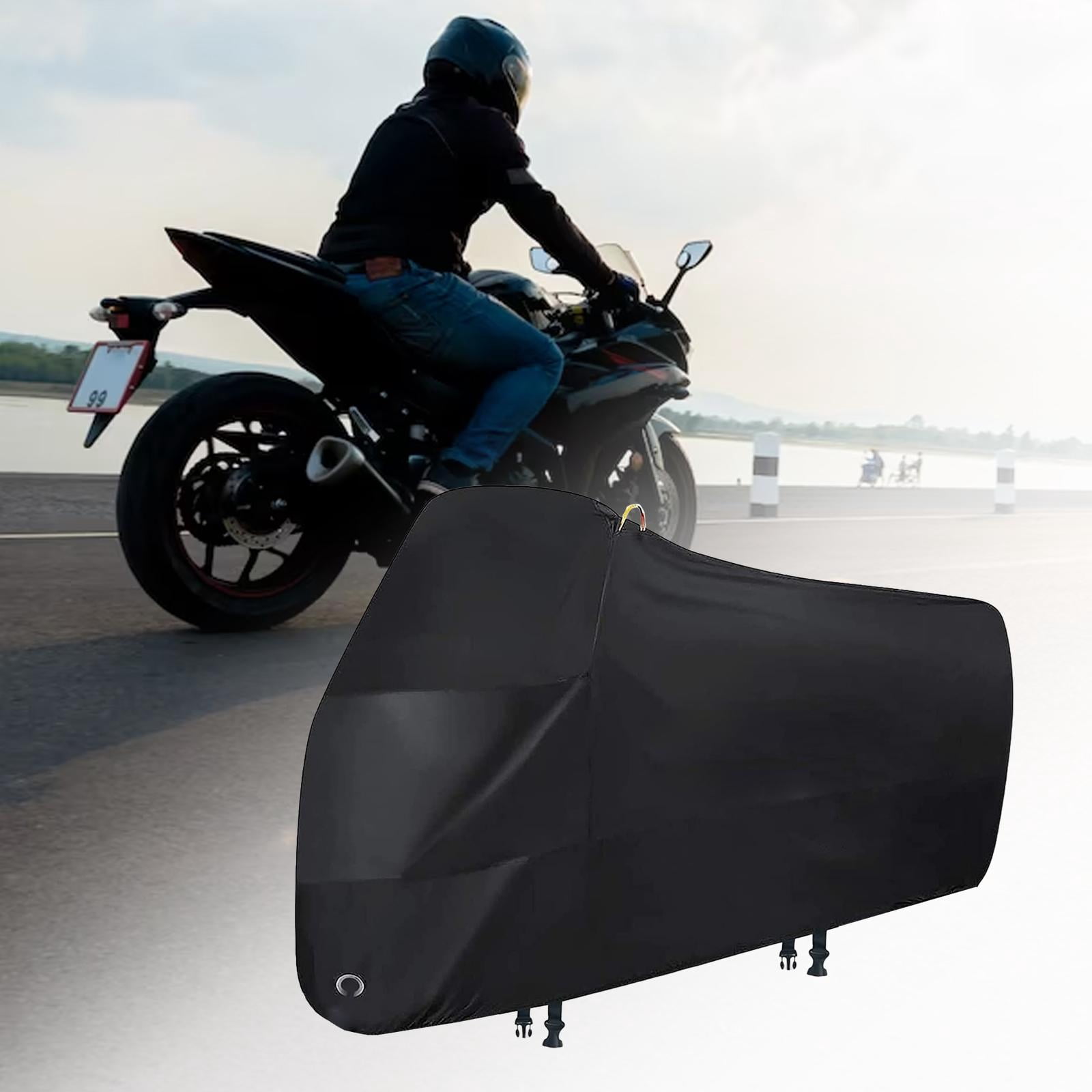 funtasica Motorcycle Cover Motorbike Waterproof Dustproof Cover Vehicle Cover 200x70x110cm Black for All Season Protection from Snow Dust Sun