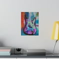 thumbnail image 4 of Painted Bass Guitar Canvas Wall Art - Pop Art by Stephen Chambers, 4 of 4