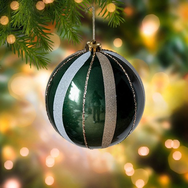 Decoración navideña de 5,9 pulgadas, bola navideña pintada, decoración para árbol de Navidad, diseño de ventana de centro comercial, bola grande colgante