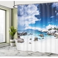 thumbnail image 5 of Ambesonne Scenery Shower Curtain, Digital Rocks and Ocean, 69"Wx70"L, White Blue and Grey, 5 of 5