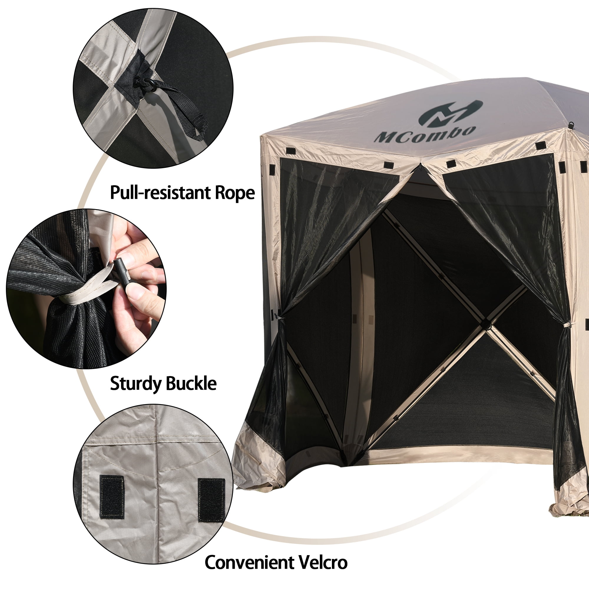 Mcombo 5-Sided Gazebo Portable Pop Up Tent Canopy, Shelter Hub Screen Tent for Outdoor Party (5-7 Persons), 1024-5PC