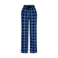 thumbnail image 3 of LWavelet Men's Plaid Pajama Pants - Drawstring Waist Soft Fabric Casual Nightwear & Lounge Pants Royal Blue 3XL, 3 of 4