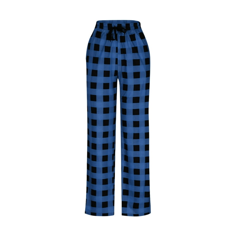 Men Buffalo Plaid Pajama Bottoms with Pockets Drawstring Plaid Sleepwear  Pants Loose Stretch Lounge Sleepwear Nightwear Trousers TKing Fashion Royal