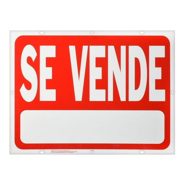 Letrero Se Vende Hy-Ko Plástico Rojo/Blanco 18X24Cm