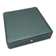 thumbnail image 1 of Organizador de joyas, versátil con tapa abatible, estuche de almacenamiento portátil de cuero sintético para pulseras y mamás. Verde, 1 of 9