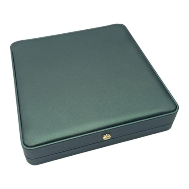 Joyero con tapa abatible, organizador portátil multifuncional para regalos, estuche de almacenamiento para collares y novias. Verde