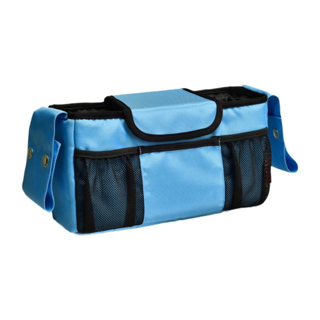 Organizador Universal para cochecito de bebé, bolsa para teléfono, hebillas antideslizantes, fácil acceso, práctico viaje al aire libre con , Azul