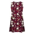thumbnail image 6 of WRKEKC Floral Dress for Women Abstract Floral Crew Neck Sleeveless Side Ruched Loose Midi Lightweight Comfort, 6 of 7