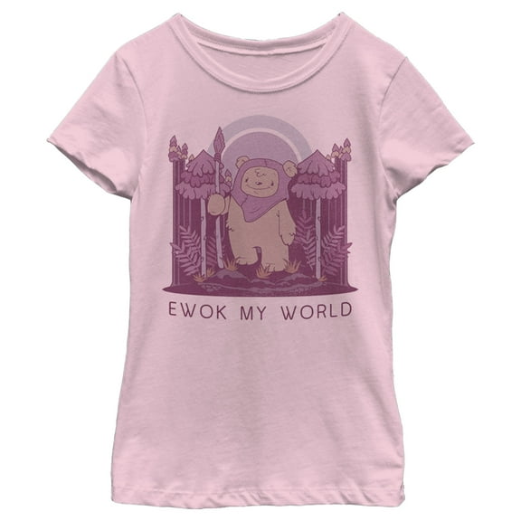 Girl's Star Wars Ewok My World Graphic Tee Light Pink Small