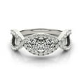 thumbnail image 3 of Bague Diamant Ronde en Or Blanc 14k Infinity Deux Pierres 1/2 cttw SZ 5.5, 3 of 4