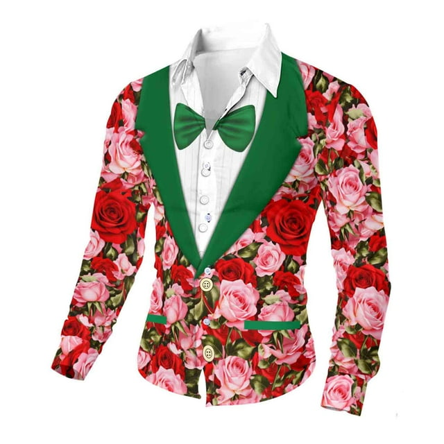 Ceisia Men Casual Fashion Print Round Neck Pullover Long Sleeve Sweatshirt Gift