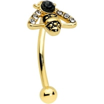 Body Candy 16G PVD Surgical Steel Eyebrow Piercing Jewelry Cartilage Tragus Black Bee Eyebrow Ring 5/16