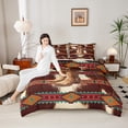 thumbnail image 4 of Castle Fairy Western Farmhouse Cow Print Twin Comforter Sets,Bohemian Aztec Bedding Set, 4 of 8
