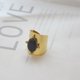 thumbnail image 1 of Anillo de acero titanio concha de piedra natural, nuevo producto de moda que no se desvanece, anillo abierto, talla única, SR21012304B Sailing  Electrónica, 1 of 6