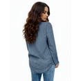 thumbnail image 5 of Aiyino Sweatshirts for Women Crewneck Long Sleeve Shirts Tunic Tops for Leggings，Blue XL, 5 of 9