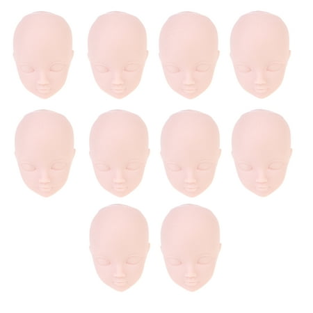 

10pcs Simple Replacing Doll Heads Plastic Makeup Practice Heads Cosmetology Doll Head