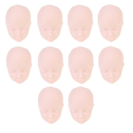 

10pcs Simple Replacing Doll Heads Plastic Makeup Practice Heads Cosmetology Doll Head