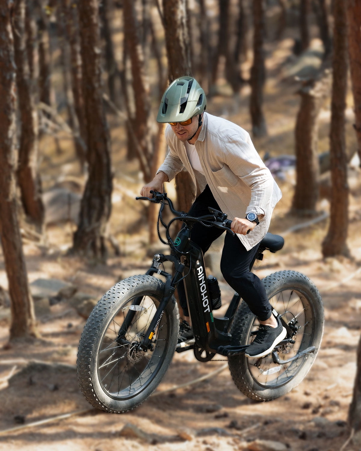 AINOHOT Terra Electric Bike for Adults 1000W Peak, 26" Fat Tire Electric Mountain Bike 48V 624WH Battery Ebike, UL2849