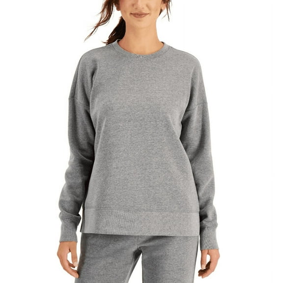 Id Ideology Plus Size Solid Crewneck Sweatshirt, Grey, 1X