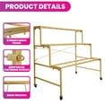 thumbnail image 4 of Floral Stand Plant Display Stand, Metal Flower Bar with 12 Black Buckets, 3-Tier Gold Shelf & 360° Wheels, for Indoor, Outdoor, Patio, Living Room, Florist, 4 of 8
