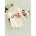 thumbnail image 3 of TSEXIEFOOFU Baby Christmas Romper, Cute Santa/Letter Print Long Sleeve Round Neck One-Piece Bodysuit, 3 of 7