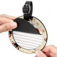 thumbnail image 2 of Seven Starred Ladybird Set of 2pcs PU Leather Round Suitcase Tags with Privacy Cover and Name ID Tag - Ideal for Travel Luggage, Handbags, Backpacks, School Bags, 2 of 6