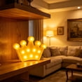 thumbnail image 5 of Eolstice Crown Shaped LED Marquee Night Light, Battery Operated Desk Lamp, Cute Princess Decor Light, Warm White Wall Sconce for Youth Bedroom Birthday Party, 5 of 6