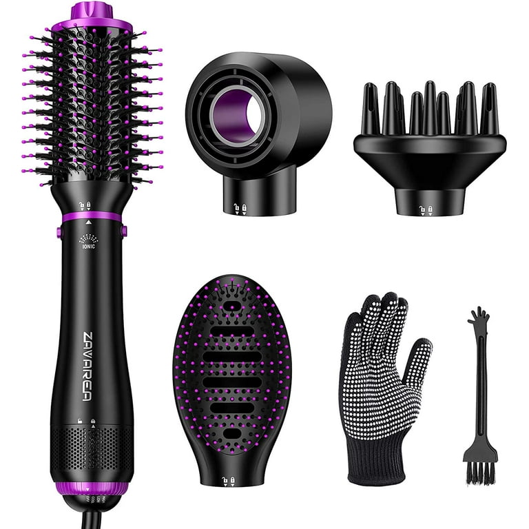 Hair Dryer Brush, 4-in-1 Hot Air Brush Blow Dryer - Straighten, Curl,  Volumize & Dry in One Step, Negative Ion Blow Dryer Brush Hairbrush Blow  Dryer Hair Styler with 4 Detachable Attachments
