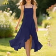 thumbnail image 2 of Generic Junior Bridesmaid Dresses Ruffle Slit Satin Fl𝐨wer Girl Dress Long Square Neck Spaghetti Straps Formal Dresses Tween 2026, 2 of 9