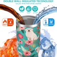 thumbnail image 3 of 30 Oz Tumbler White Puppy and Colorful Flowers Tumbler with Lid and Straw, Birthday Gift Cup for Friend Women Men Coffee Travel Mug Thanksgiving Day Halloween Christmas Gift Water Bottle, 3 of 7