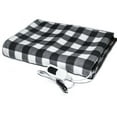 thumbnail image 3 of Langgg Electric Car Blanket 12 Volt Heated, Grid Pattern, Black, Heating Rug, 3 of 7