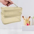 thumbnail image 6 of Unique Bargains Floral Makeup Bag Zipper Flower Cosmetic Pouch Beige, 6 of 7