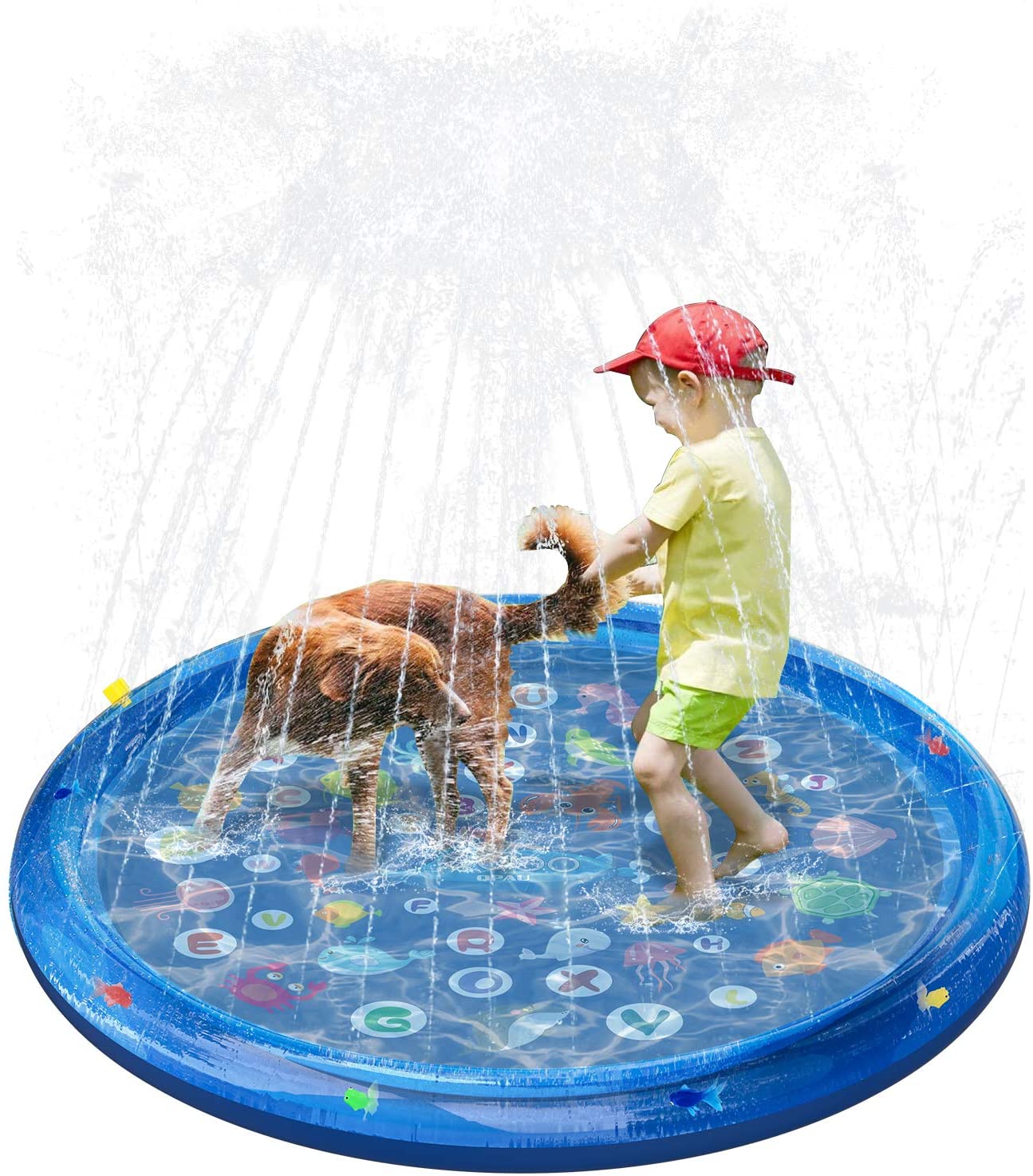 SumToy Sprinkler for Kids, Splash Pad, Baby Pool for Learning