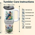 thumbnail image 6 of Personalized 40oz Nightjar Tumbler for Bird Lovers – Custom Stainless Coffee Cup with Straw and Handle – Cute Animal Present for Girls Women Birthday or Christmas, 6 of 6