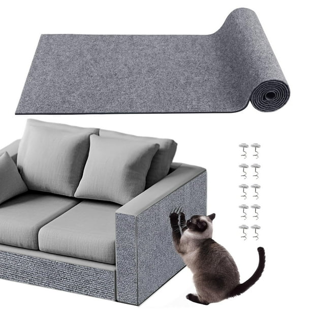 Alfombrilla para rascar para gatos, 118 x 15.8 pulgadas, autoadhesiva, para rascar gatos, protector de muebles, reemplazo de poste de rascar para gatos