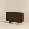 thumbnail image 3 of Stafford Modern Bedroom 6 Drawers Dressers in Solid Wood Walnut Brown, 3 of 6
