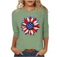 thumbnail image 2 of Mifsaly Patriotic 3/4 Sleeve Tops for Women American Flag Sunflower Graphic Shirt Casual Summer Independence Day T-Shirt 2026 L, 2 of 5